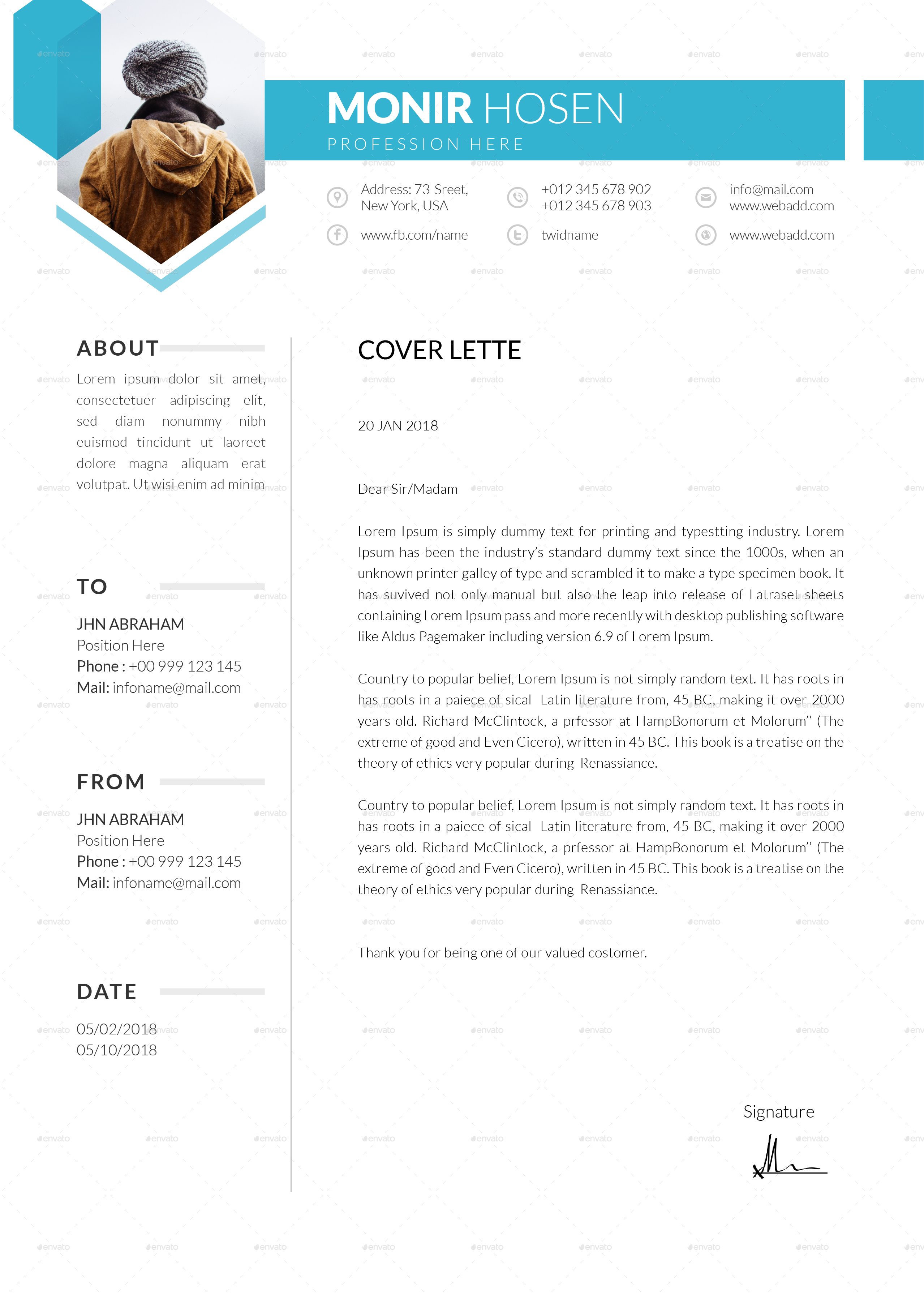 74+ FREE PSD CV/ RESUME TEMPLATES + COVER LETTERS TO ...