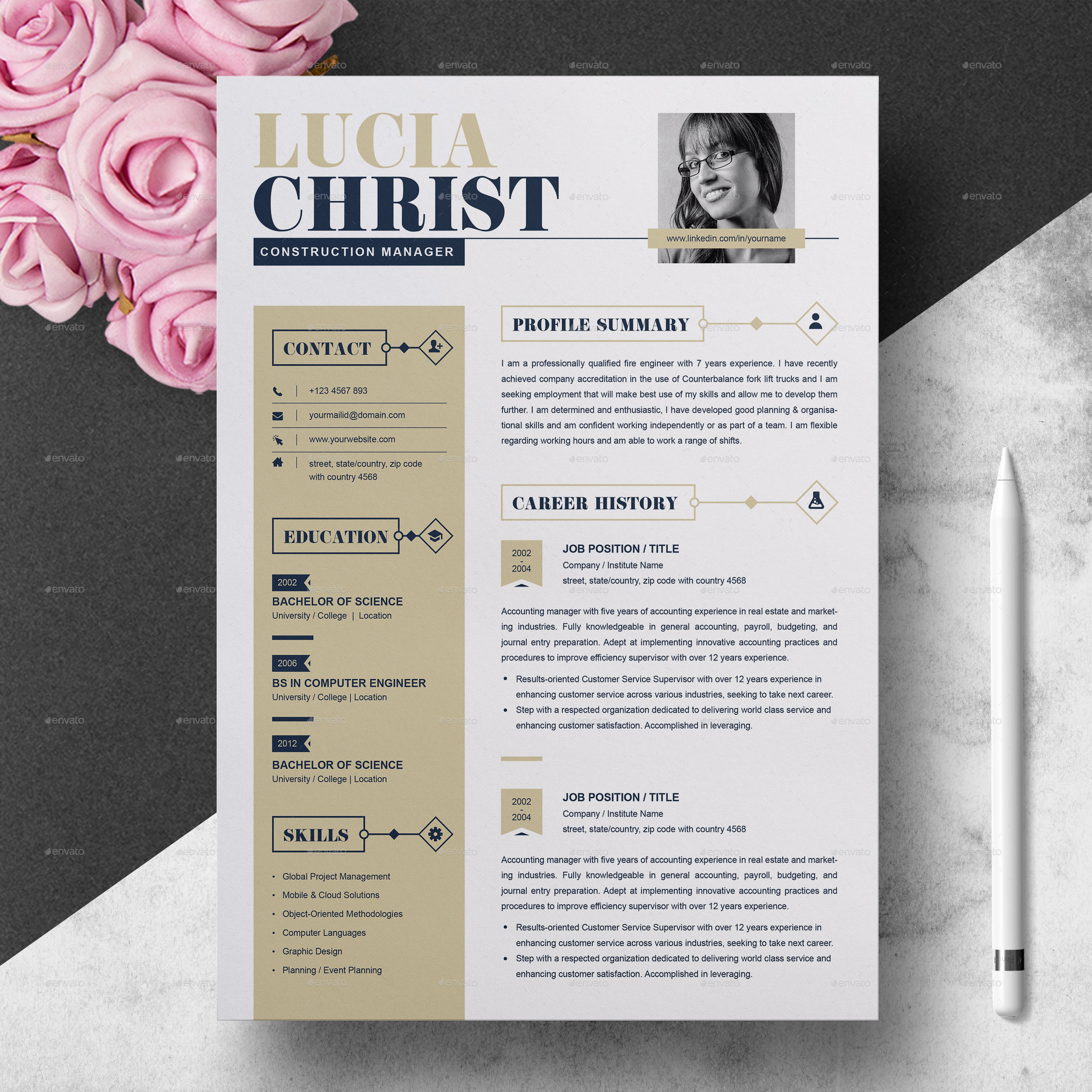 74+ FREE PSD CV/ RESUME TEMPLATES + COVER LETTERS TO ...