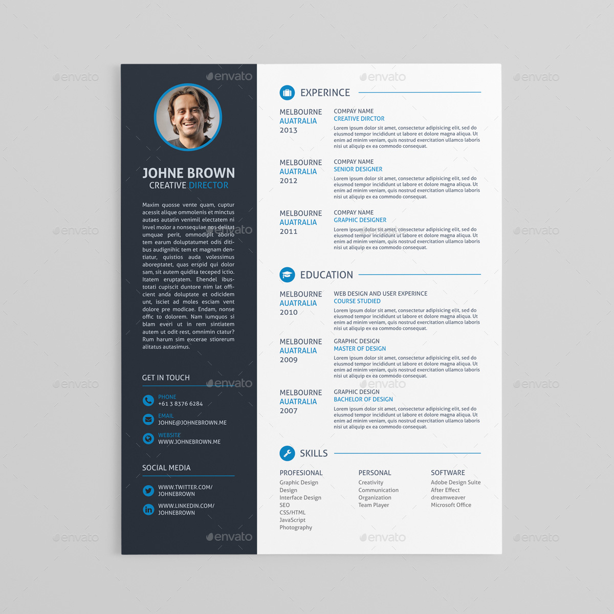 Template Cv Psd