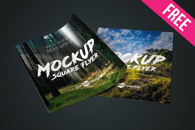 2 Free Square Flyer Mock-ups in PSD – Free PSD Templates