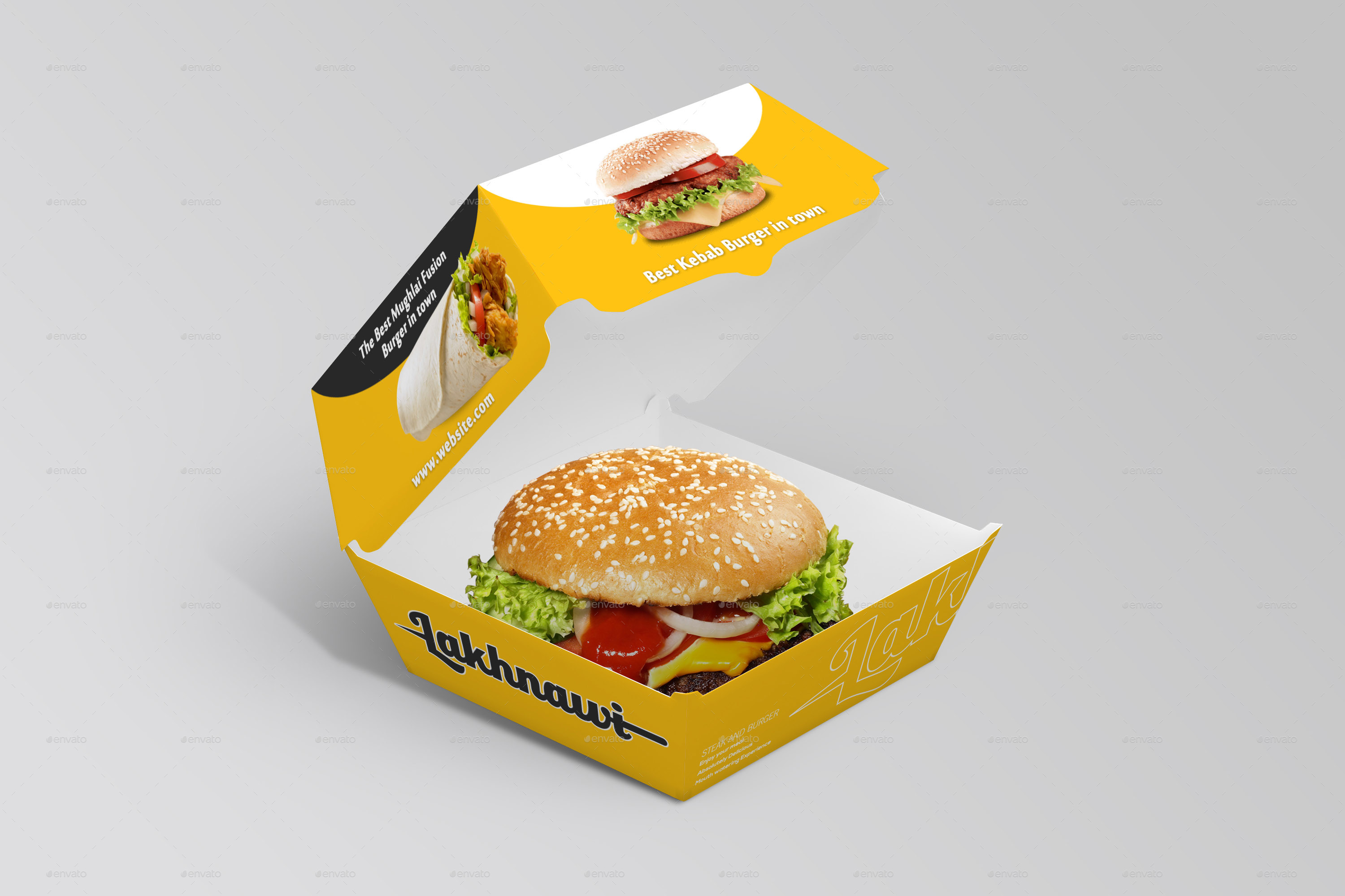 Burger Box Mockup Free Download - Free Download Mockup