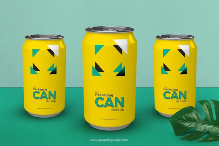 Free Packaging Can Bottle Mockup