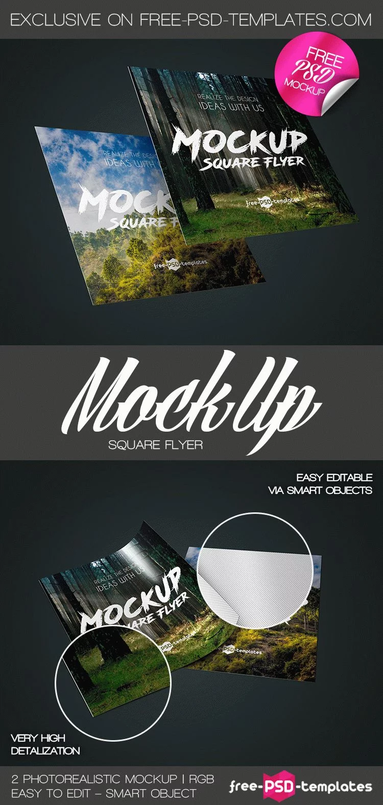 2 Free Square Flyer Mock-ups in PSD