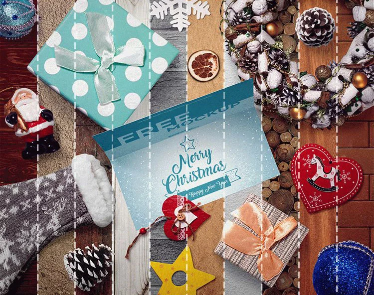 30+ Free Christmas & New Year Mockups in PSD for happy holidays design ...