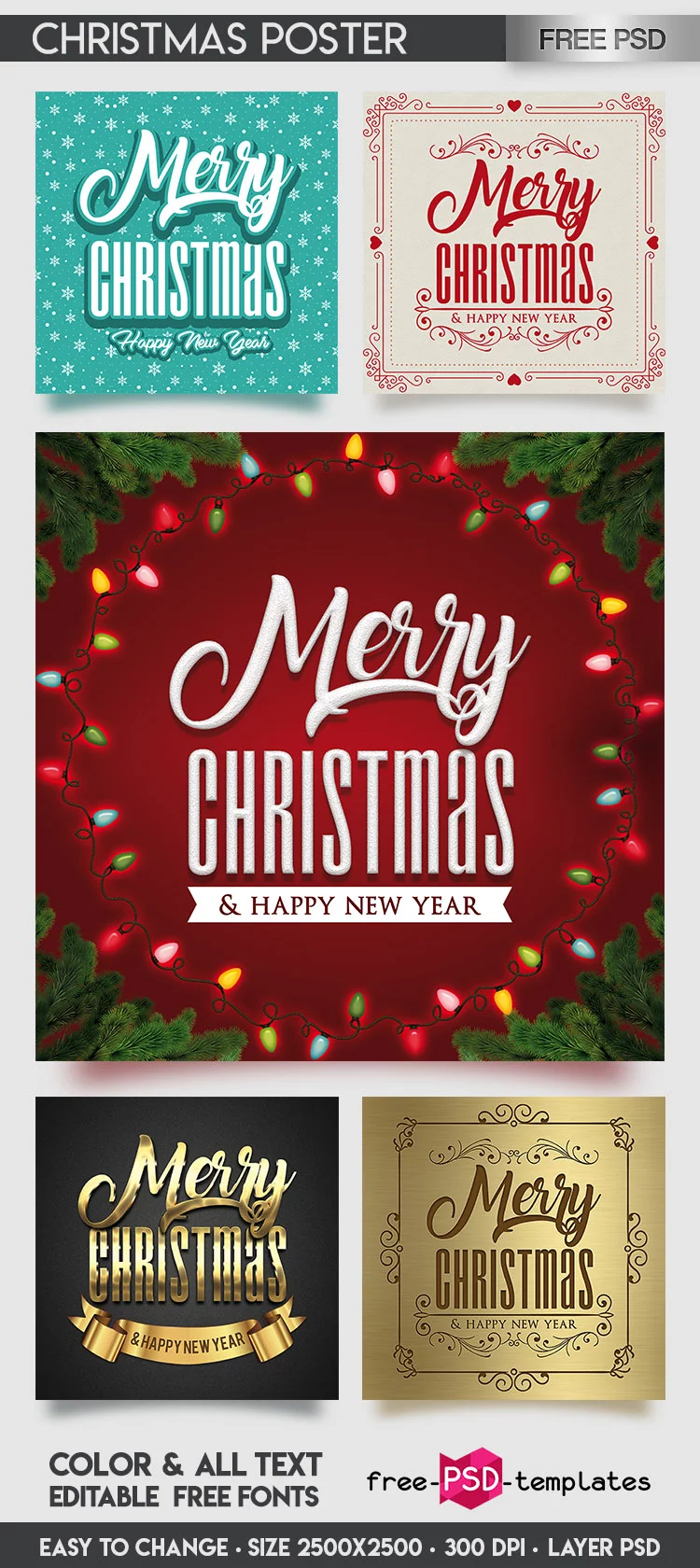 Free Christmas Poster Templates (PSD)