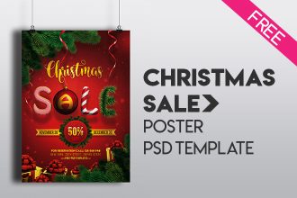 Free Christmas Sale Poster and Flyer PSD Template