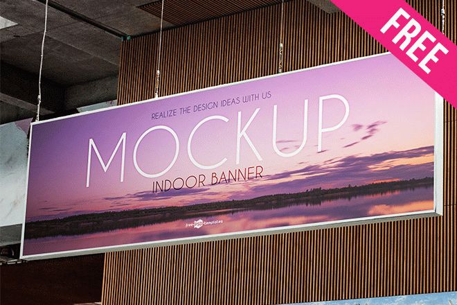 Download Free Indoor Banner Mock Up In Psd Free Psd Templates PSD Mockup Templates