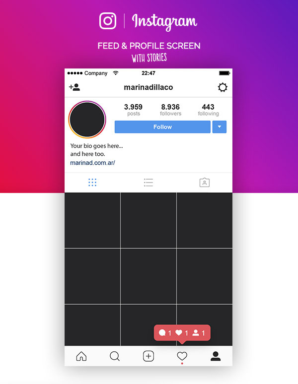 Template Instagram Psd Free Printable Templates