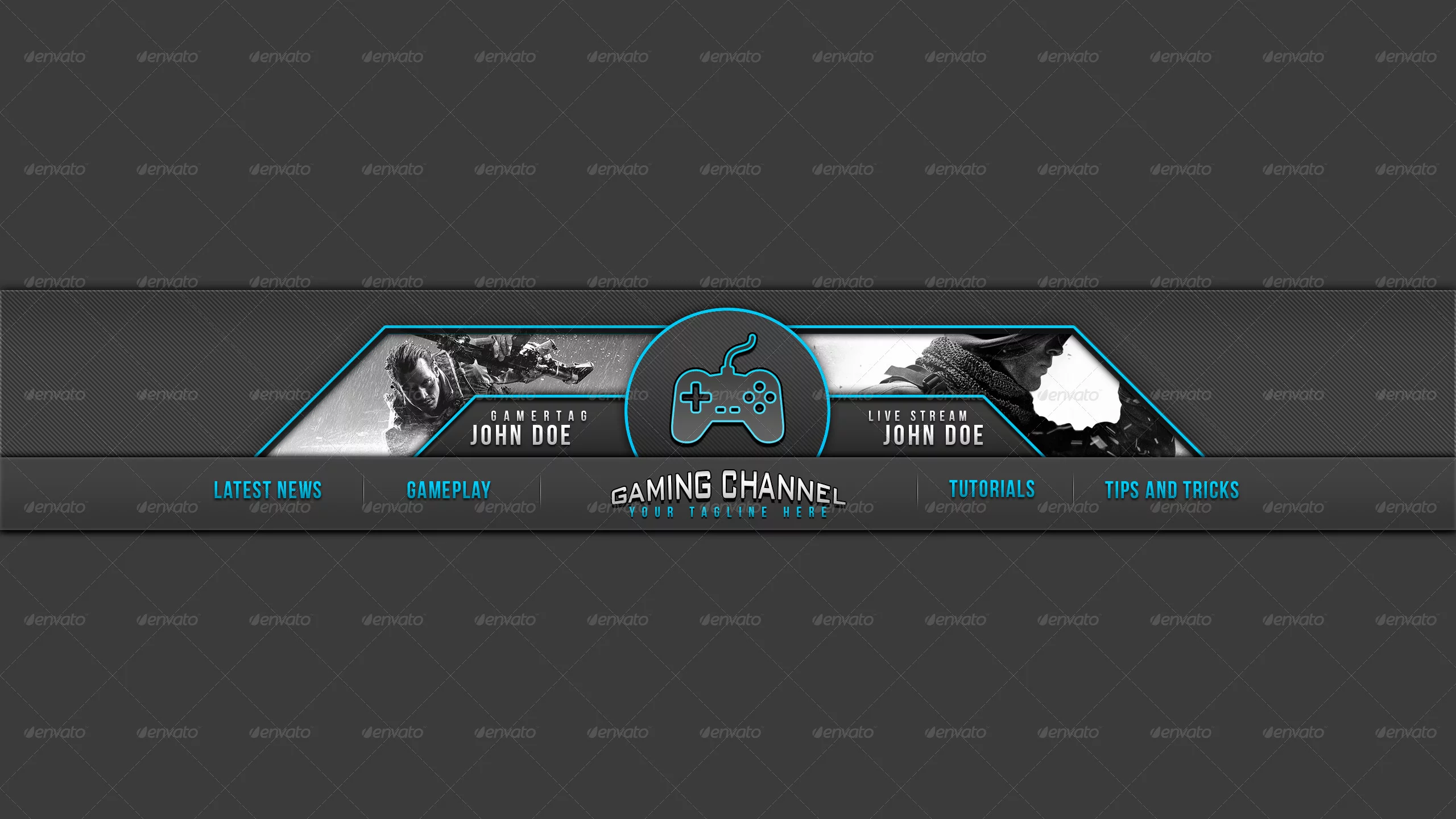 Photoshop: **FREE** HD Gaming  Banner Template PSD + Direct Download  [#7] 