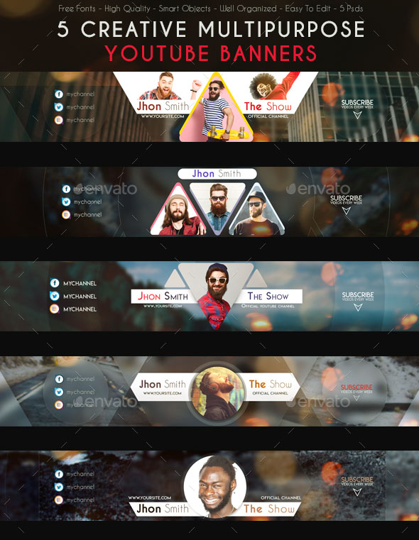 48 Free Premium Psd Youtube Channel Banners For The Best Creative Promoters Free Psd Templates