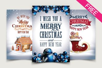 Free Christmas Cards IN PSD