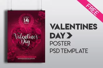 Free Valentine’s Day Poster Template (PSD)