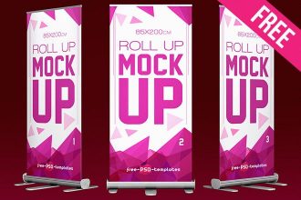 Free Roll Up Mock-up in PSD