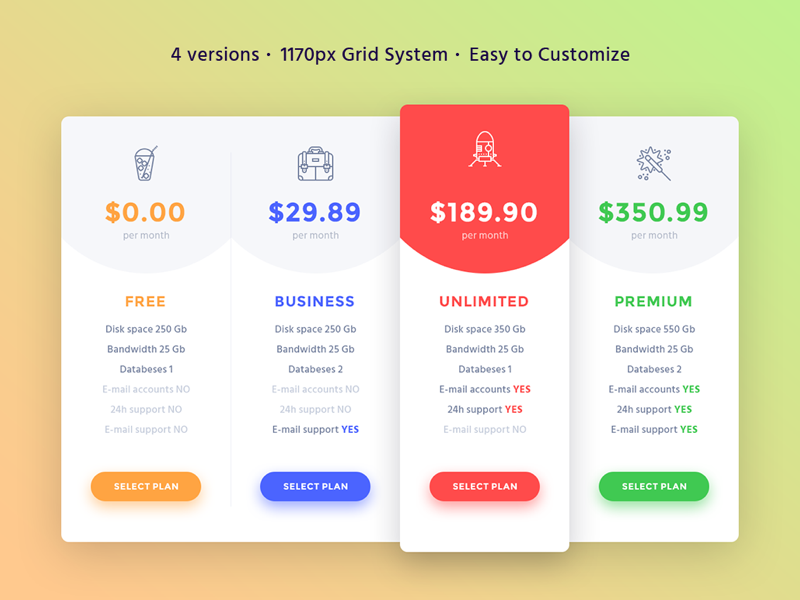 25 Free Psd Pricing Tables Templates For The Best Website Design Free Psd Templates