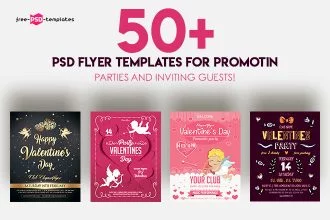 50+PREMIUM & FREE PSD Flyer Templates for Valentine’s Day Party