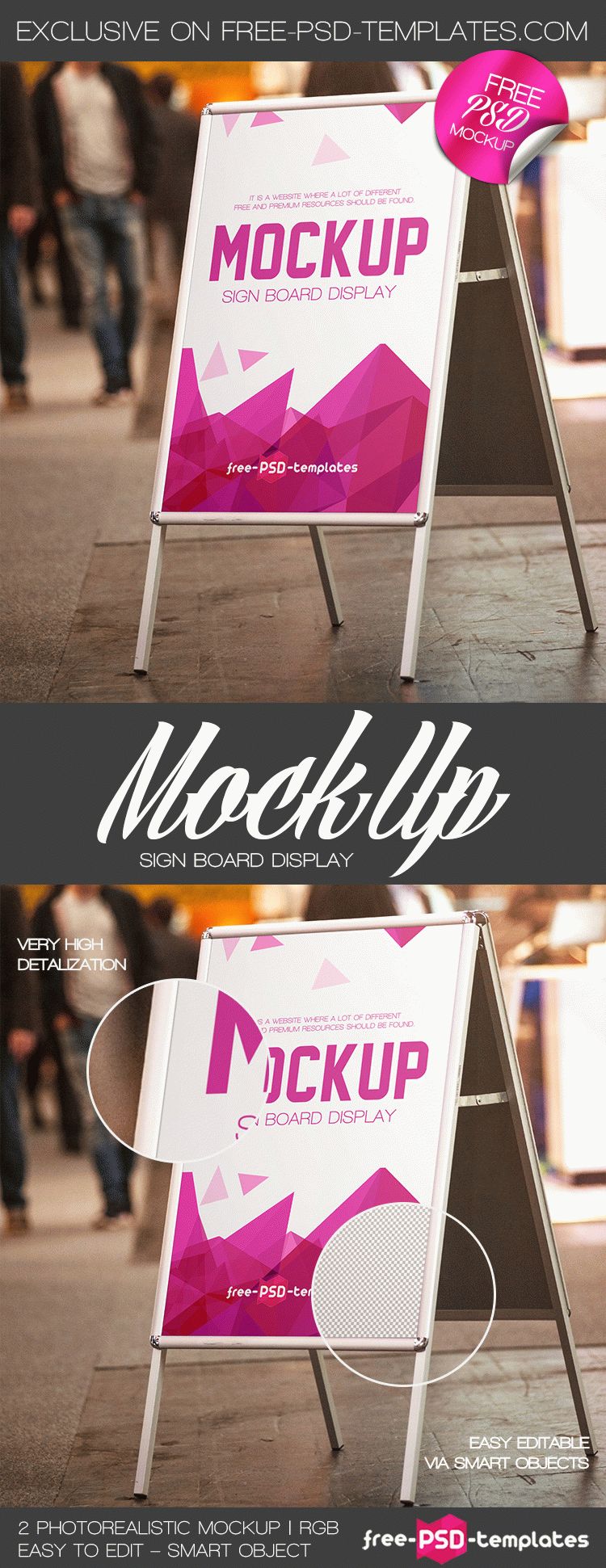 Download Free Sign Board Display Mock Up In Psd Free Psd Templates