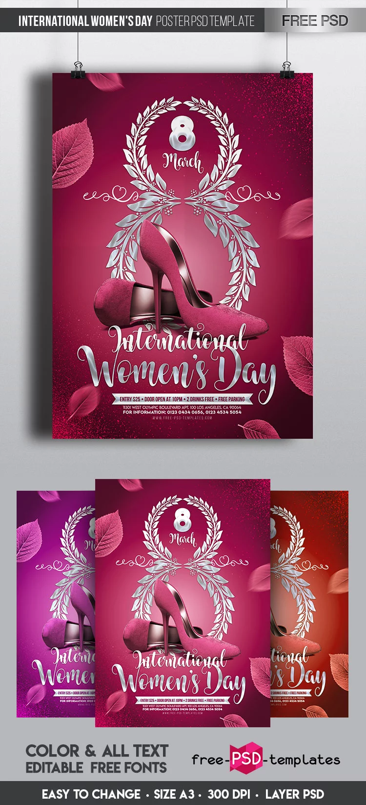 Free International Women’s Day Poster in PSD