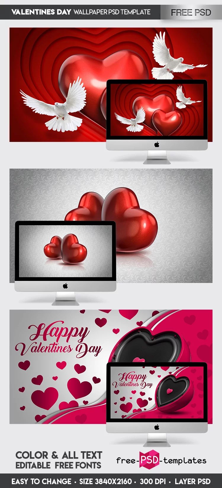 Free Valentine Day Wallpaper IN PSD
