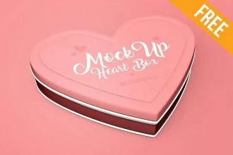Heart Box – Free PSD Mockup