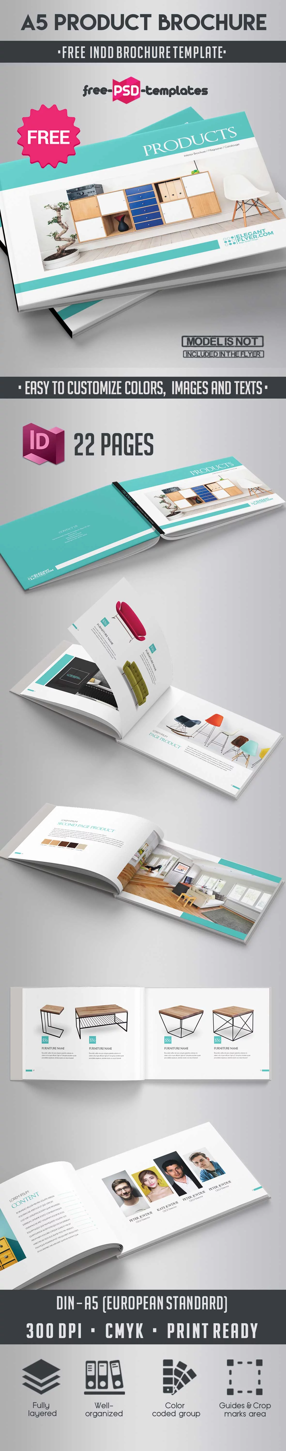 Free A5 Product Catalog Brochure Indd Template