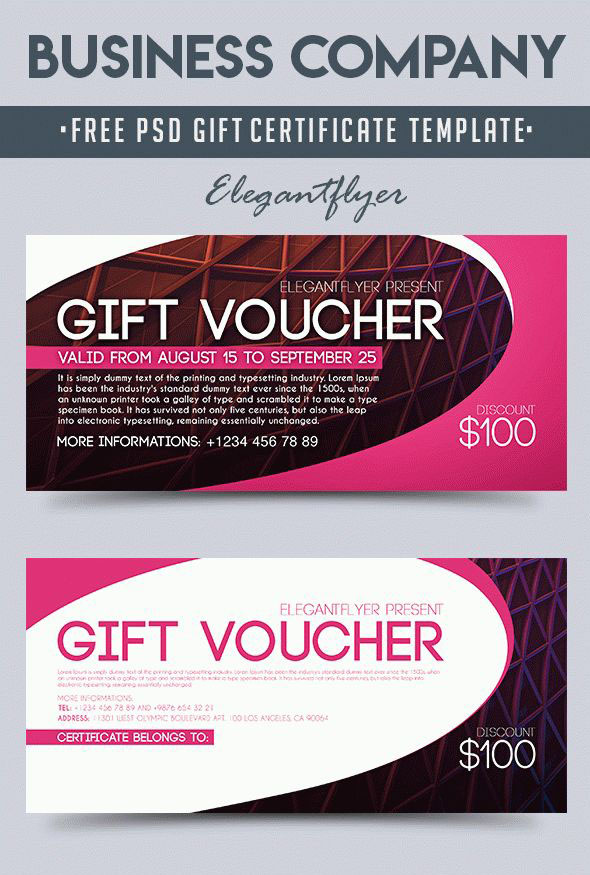 Hair Salon Gift Certificate Template Free from free-psd-templates.com
