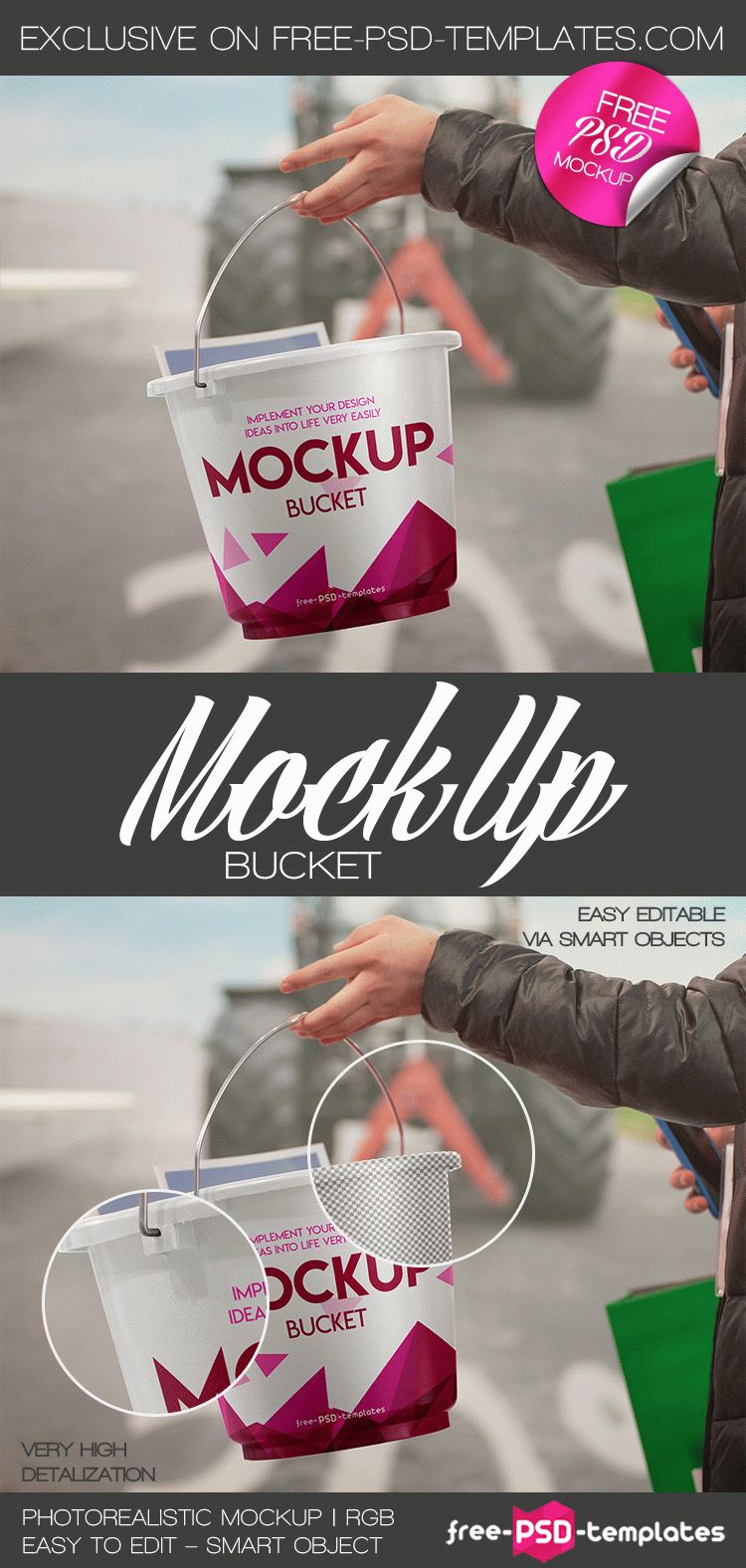 Download Free Bucket Mock-up in PSD | Free PSD Templates