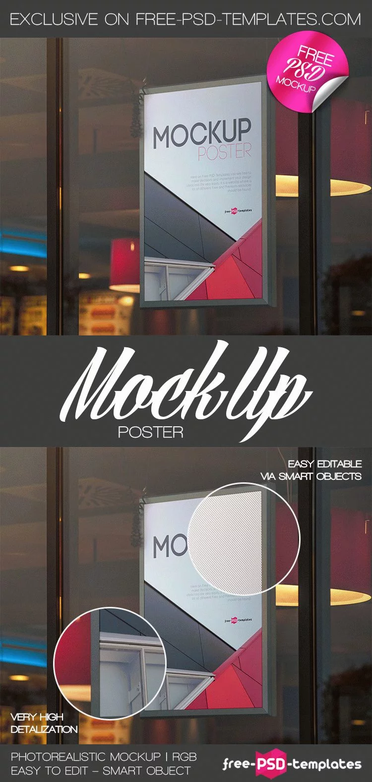 Free Poster Mock-up in PSD