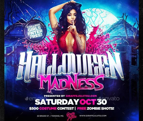 Halloween Madness Square Flyer Template