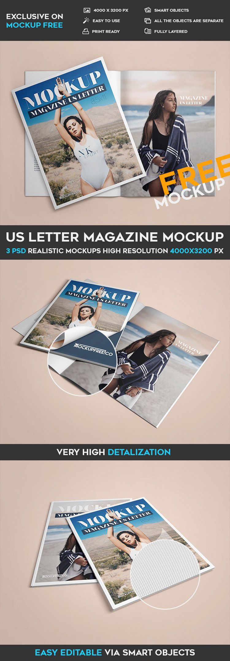 Download Us Letter Magazine 3 Free Psd Mockups Free Psd Templates