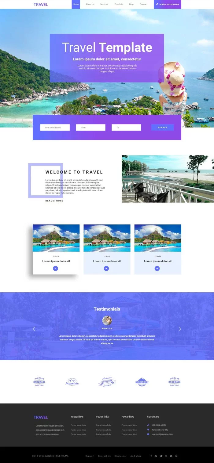 FREE PSD TEMPLATE TRAVEL WEB SITE