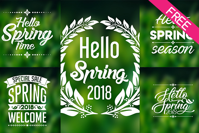 Free Spring Badges V02 IN PSD – Free PSD Templates