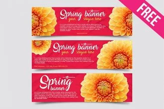 3 Free Spring Banner IN PSD