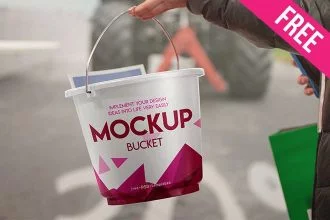 Free Bucket Mock-up in PSD