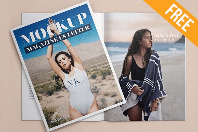 US Letter Magazine – 3 Free PSD Mockups – Free PSD Templates