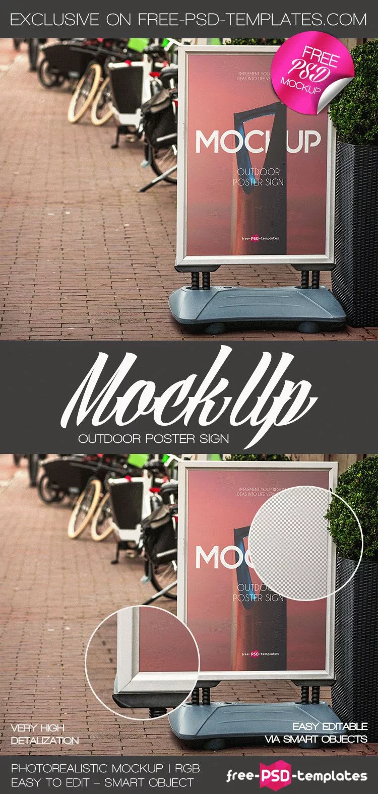 Free Outdoor Sign Mockup in PSD