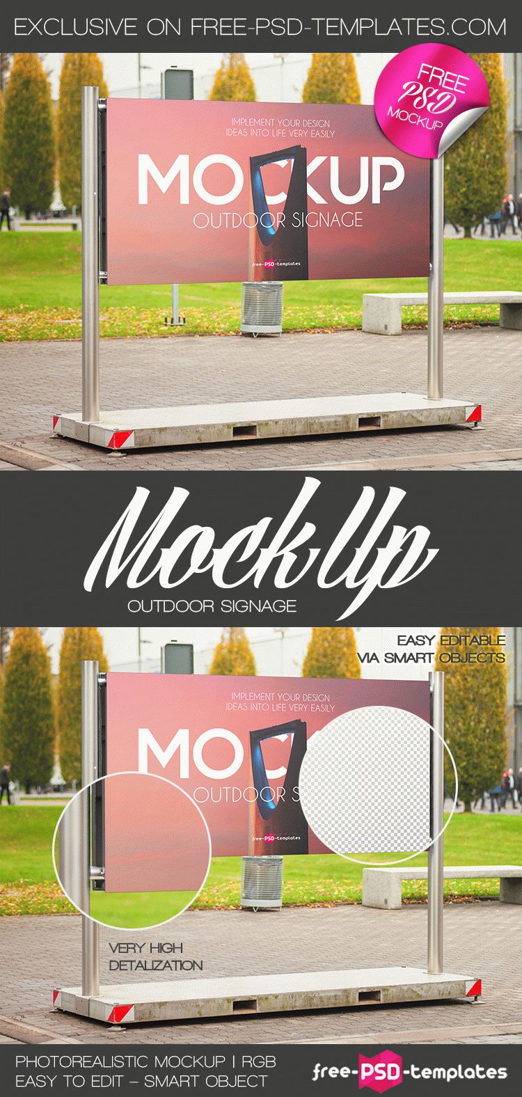 Download Free Outdoor Signage Mock Up In Psd Free Psd Templates Yellowimages Mockups
