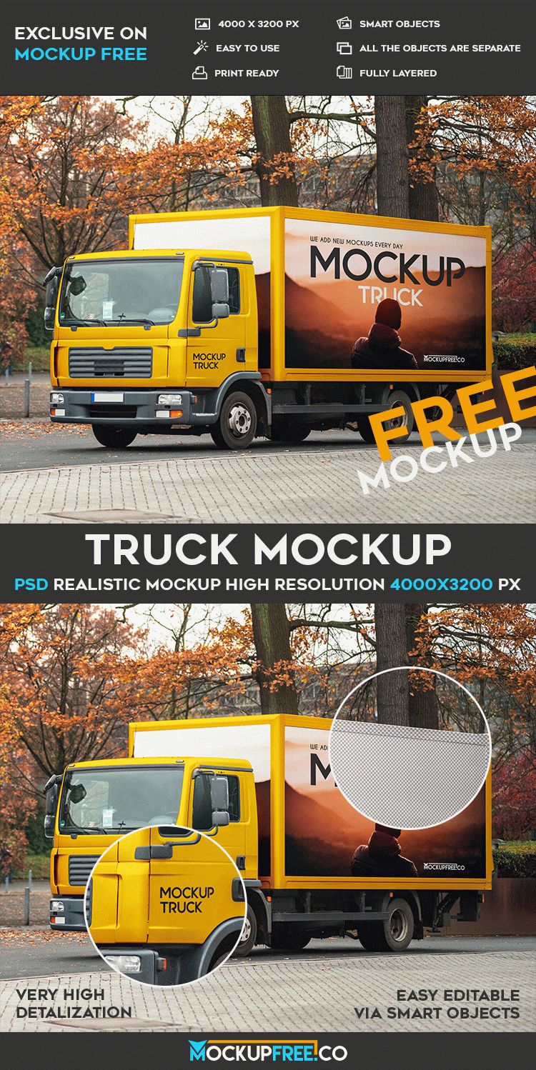 Download Truck - Free PSD Mockup | Free PSD Templates