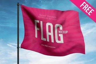 Free Flag Mock-up in PSD
