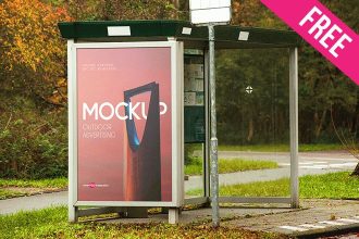 Free Outdoor Advertising Mock-up in PSD