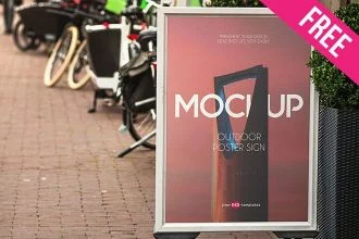Free Outdoor Sign Mockup in PSD
