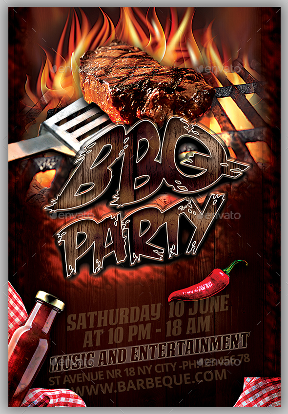 Barbecue(bbq) - Free Flyer PSD Template.