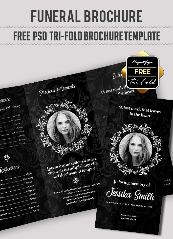 free funeral flyer template psd