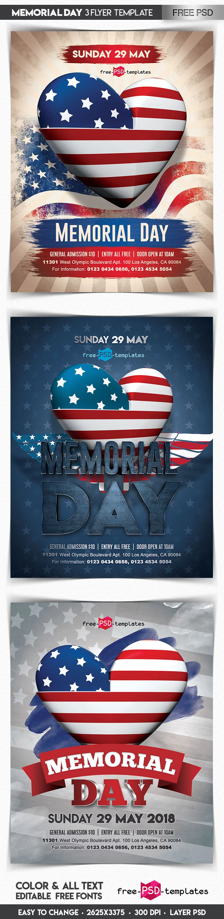 Free Memorial Day Flyer in PSD