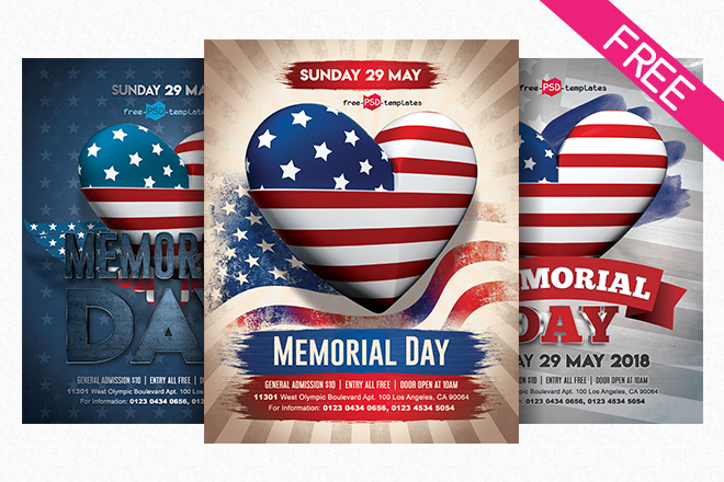 Memorial Day Flyer Template from free-psd-templates.com