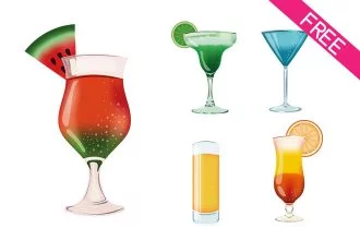 Cocktail Icons Set