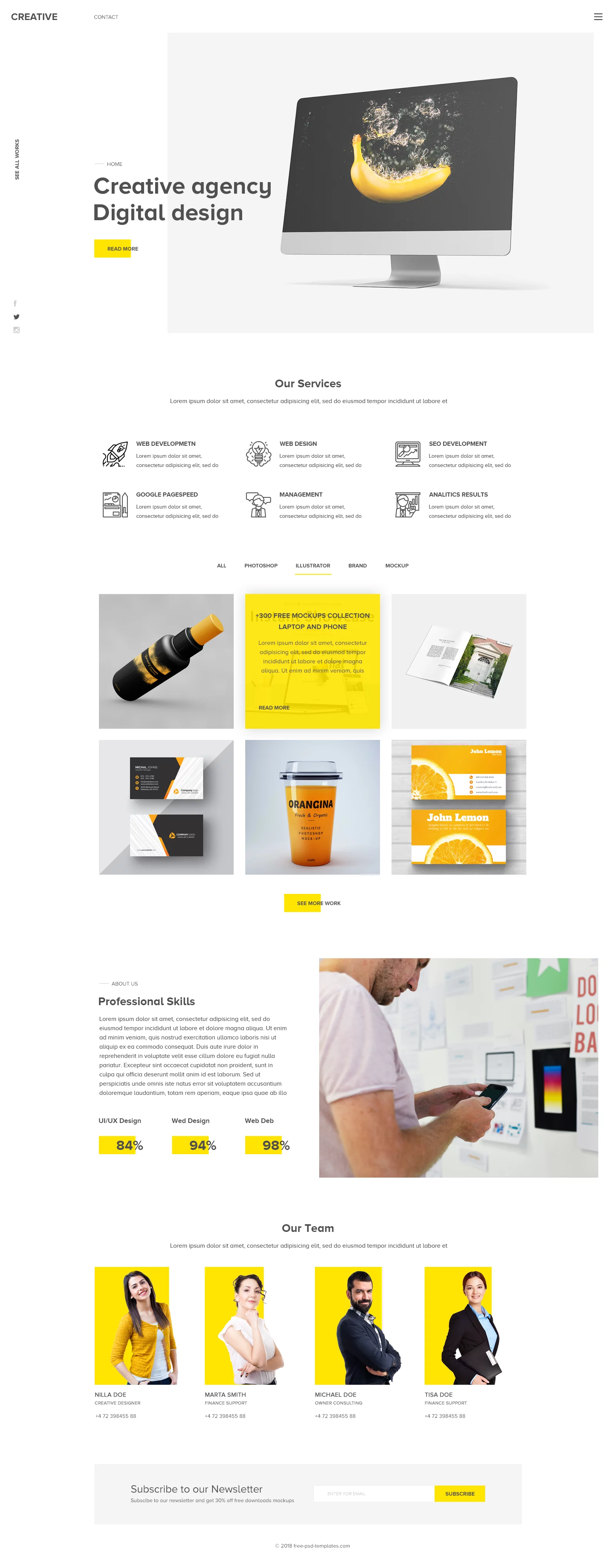 Free PSD Template Agency Landing Page