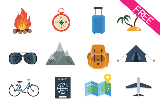 Travel Icons Set – Free PSD Templates
