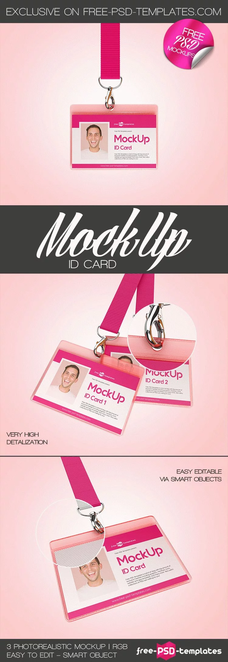 Free ID Card Mockup in PSD