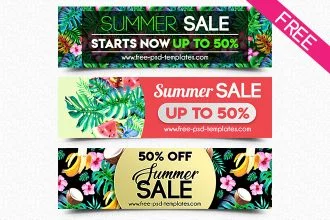 Free Summer Sale Banner in PSD