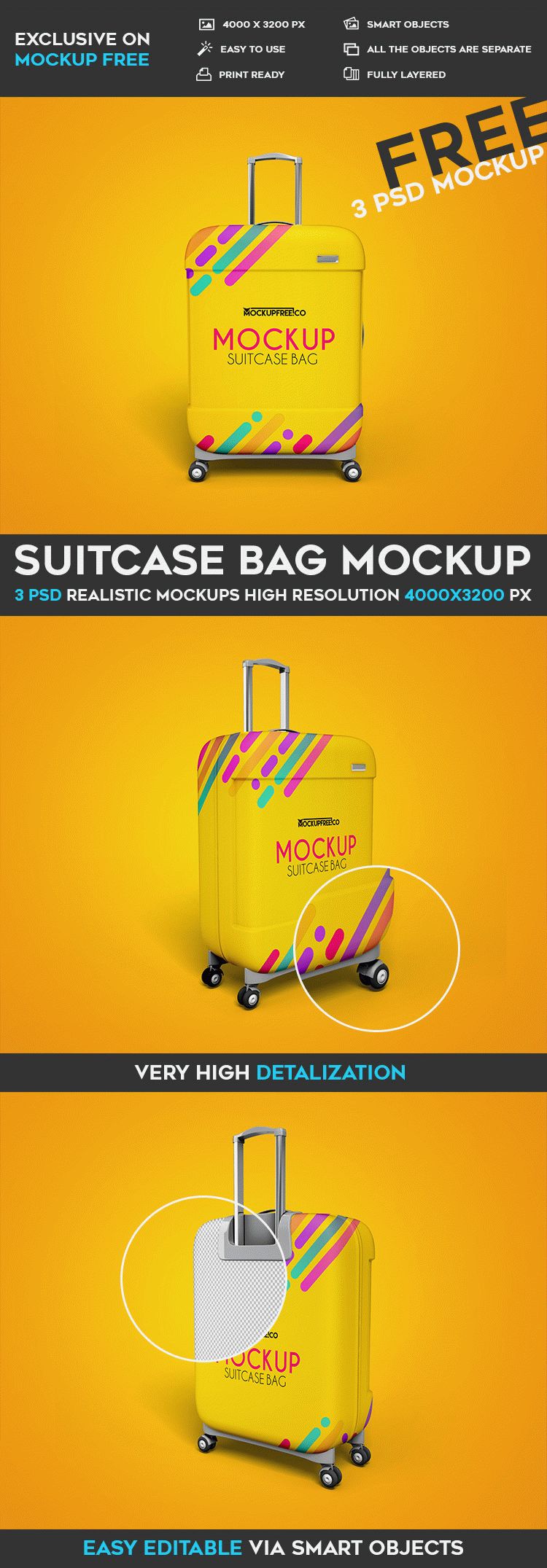 Download Suitcase Bag 3 Free Psd Mockups Free Psd Templates